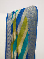 Handwoven Green & Blue Striped Dupatta