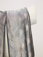 Handwoven Steel Grey Silk Emboss Dupatta