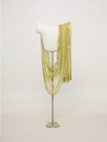 Handwoven Pistachio & Gold Striped Dupatta