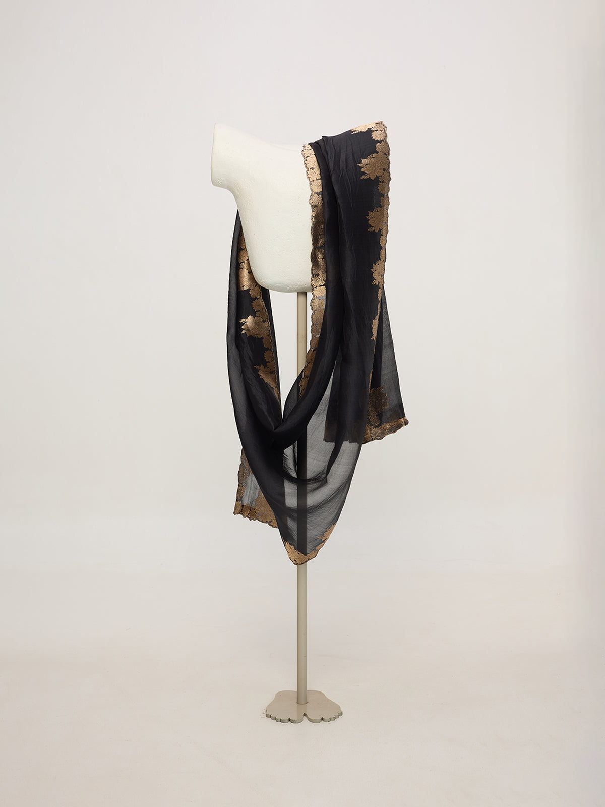 Handwoven Black & Gold Dupatta