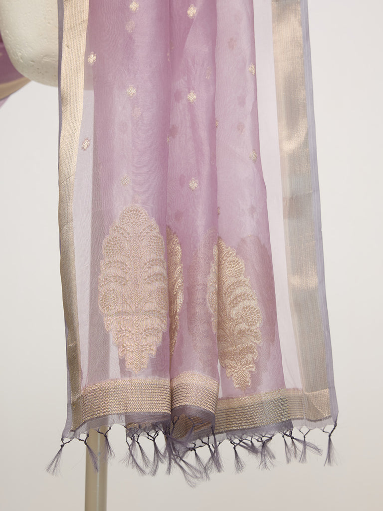 Handwoven Dusty Mauve Dupatta