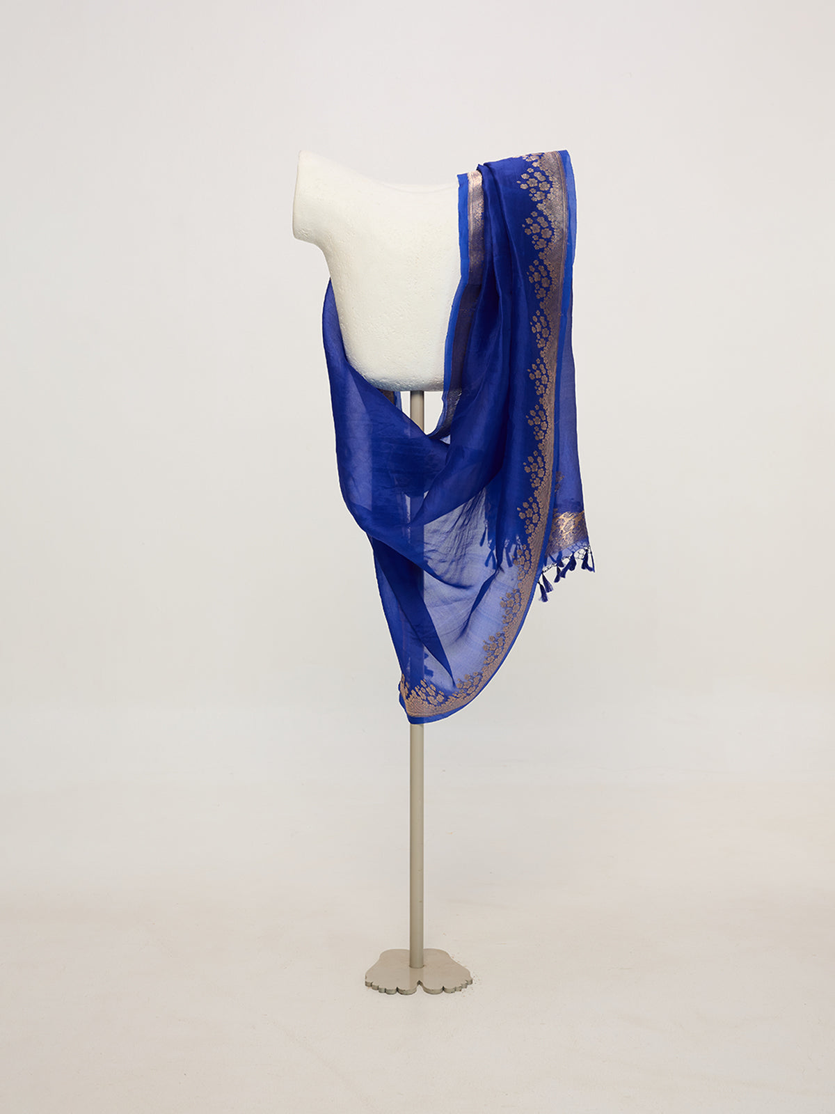 Handwoven Dark Blue & Gold Dupatta