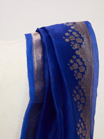 Handwoven Dark Blue & Gold Dupatta