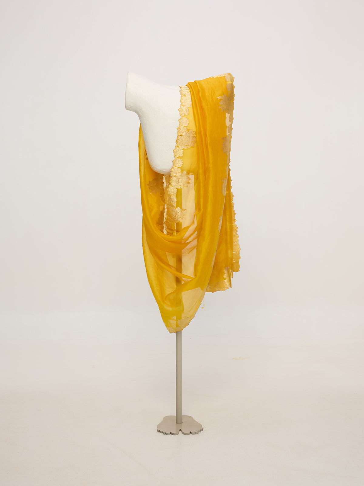 Handwoven Amber Banarasi Cutwork Dupatta
