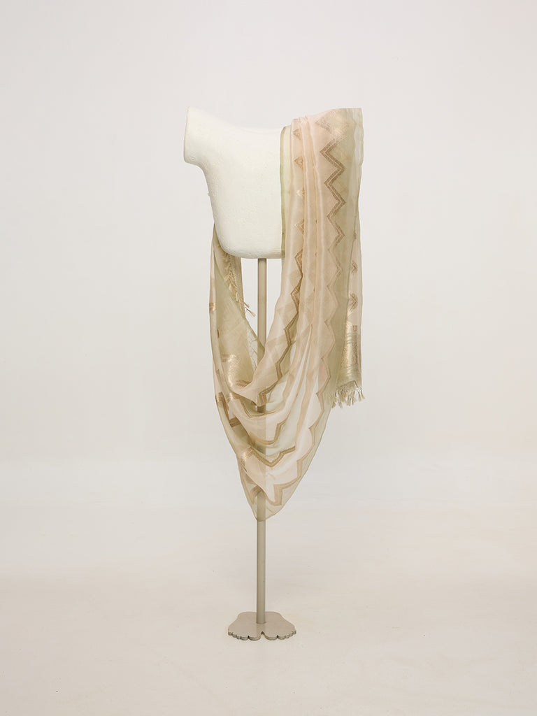 Handwoven Warm Beige Cutwork Dupatta
