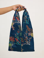Navy Blue Banarasi Potli Bag