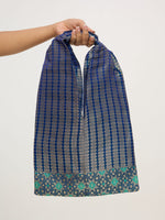 Blue & Green Banarasi Potli Bag