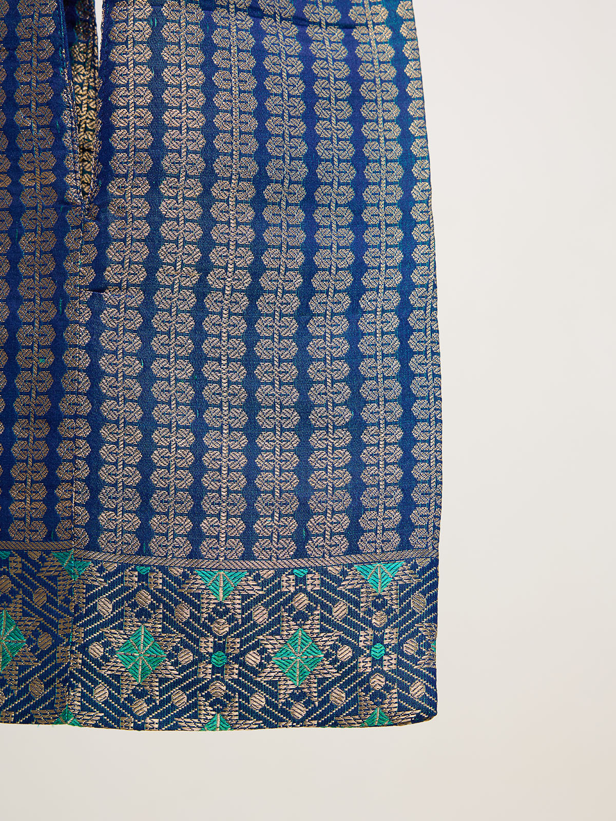 Blue & Green Banarasi Potli Bag