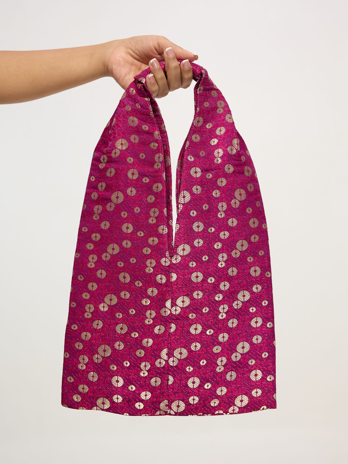 Berry Pink Banarasi Potli Bag
