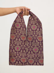 Aubergine Banarasi Potli Bag