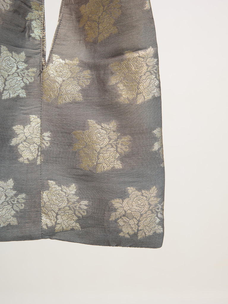 Ash Grey Banarasi Potli Bag