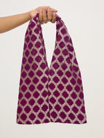 Plum & Gold Banarasi Potli Bag