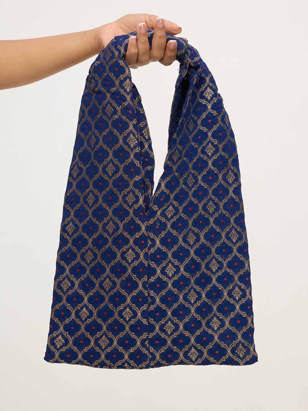 Midnight Blue Banarasi Potli Bag