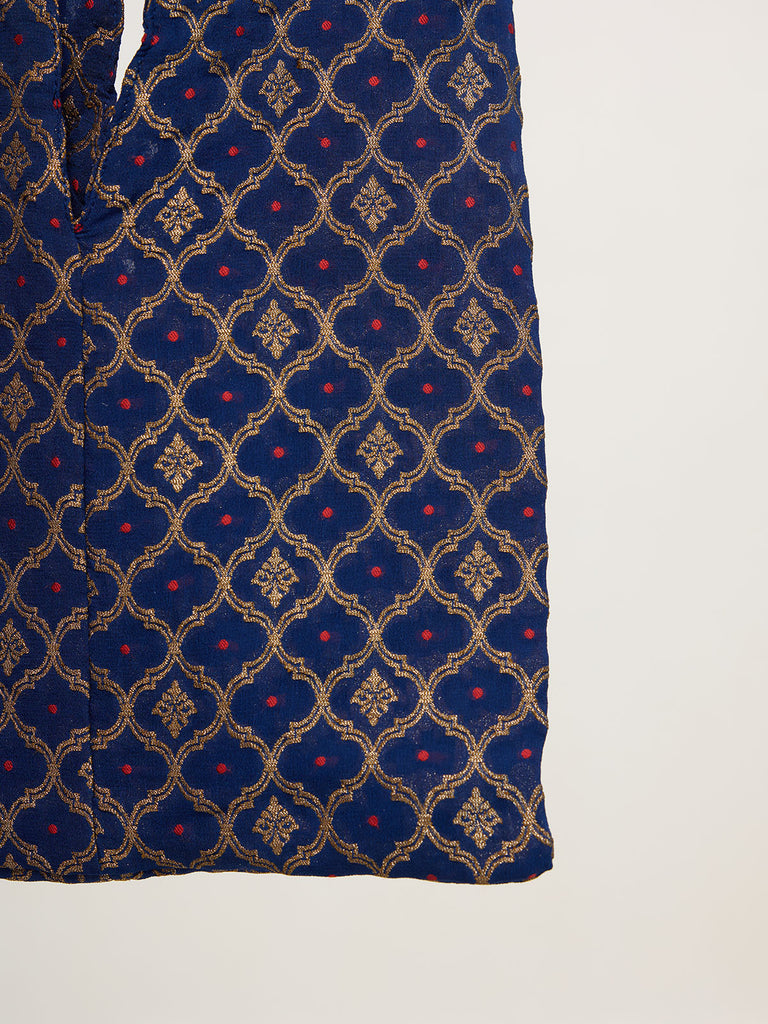 Midnight Blue Banarasi Potli Bag