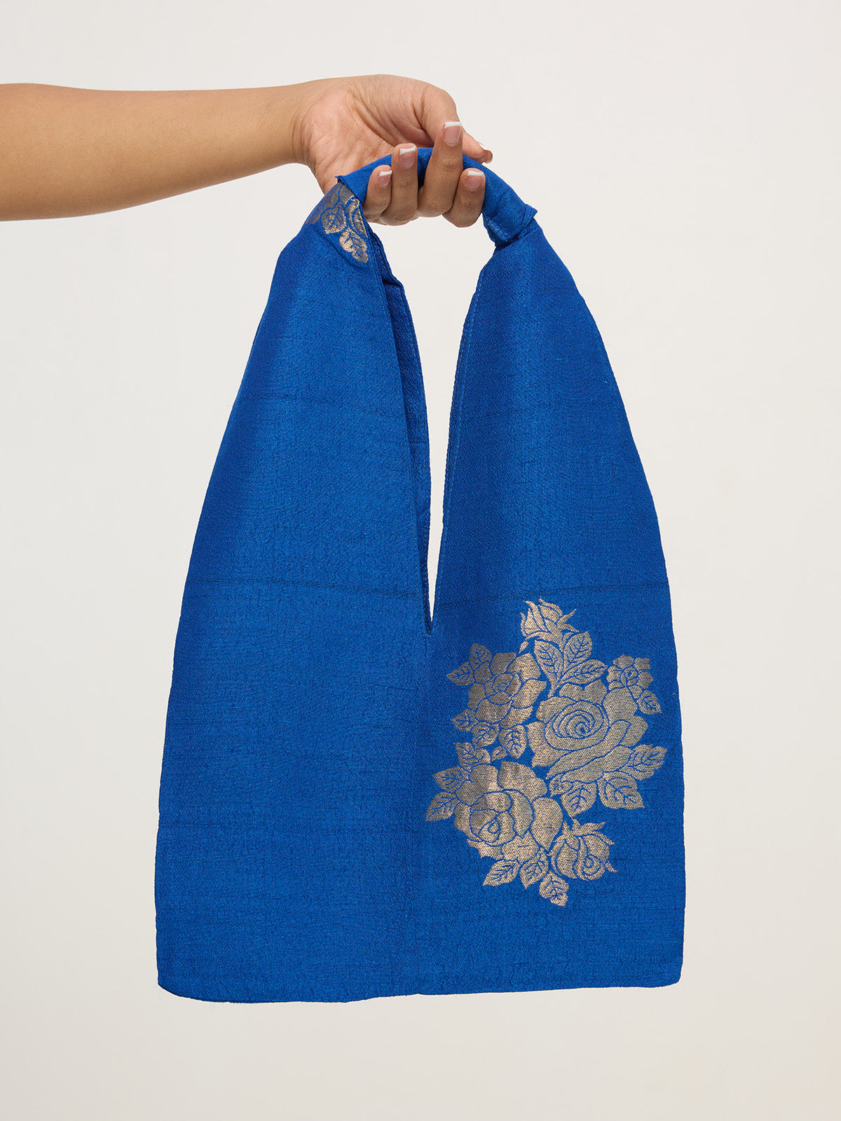 Dark Blue Banarasi Potli Bag