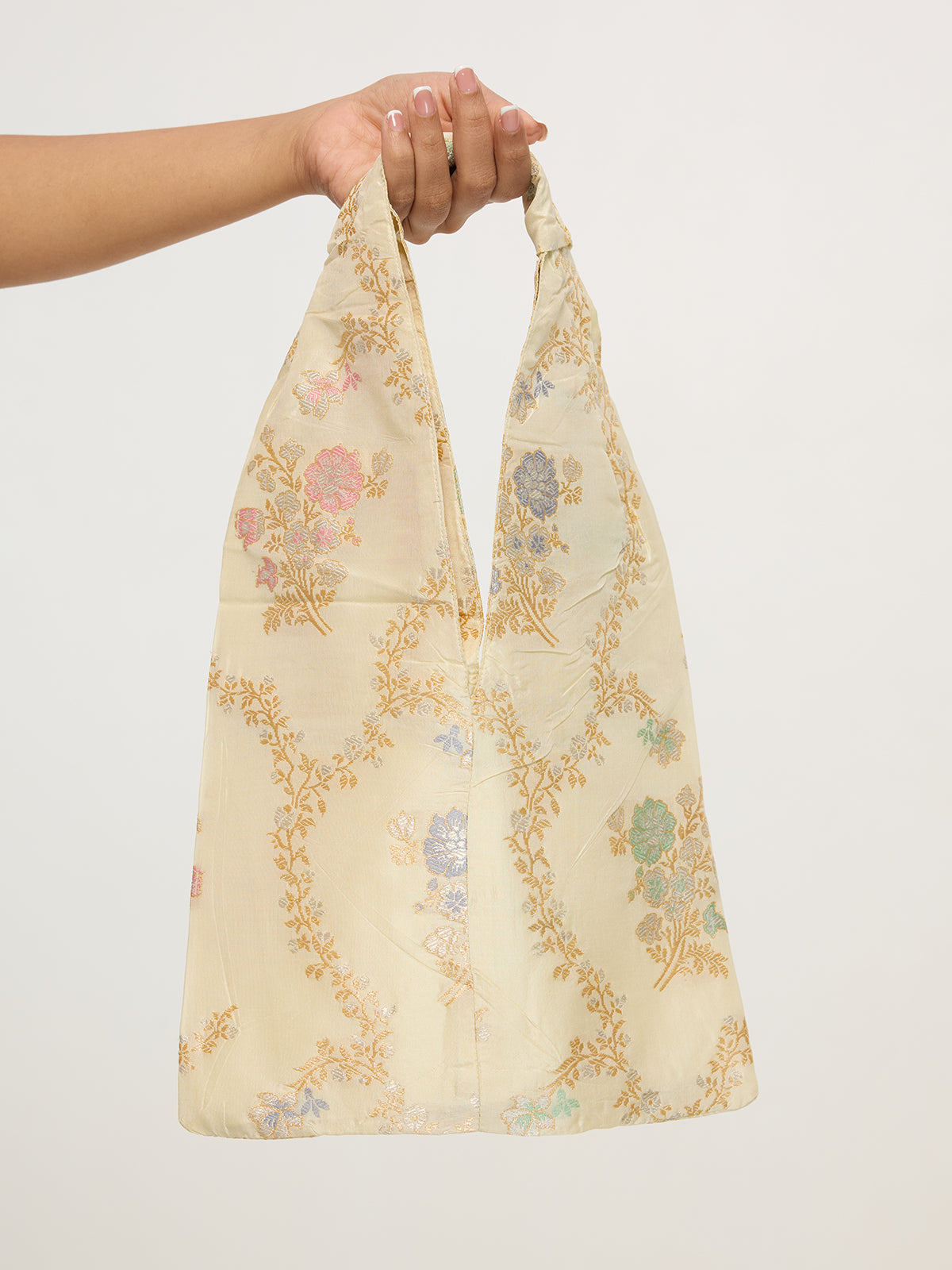 Ivory Banarasi Potli Bag