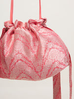 Pink Banarasi Potli Bag