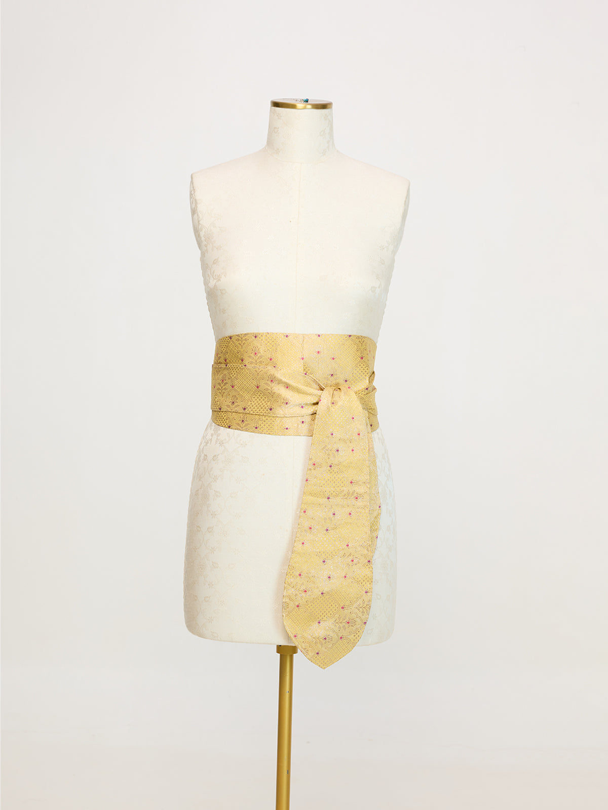 Handwoven Pale Mustard Banarasi Belt