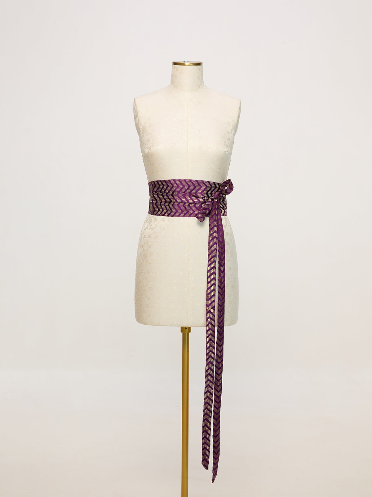 Handwoven Purple & Gold Banarasi Belt
