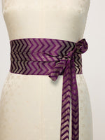 Handwoven Purple & Gold Banarasi Belt