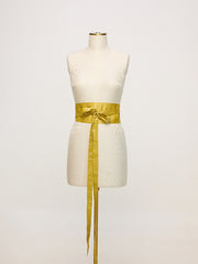 Handwoven Canary Yellow Banarasi Belt