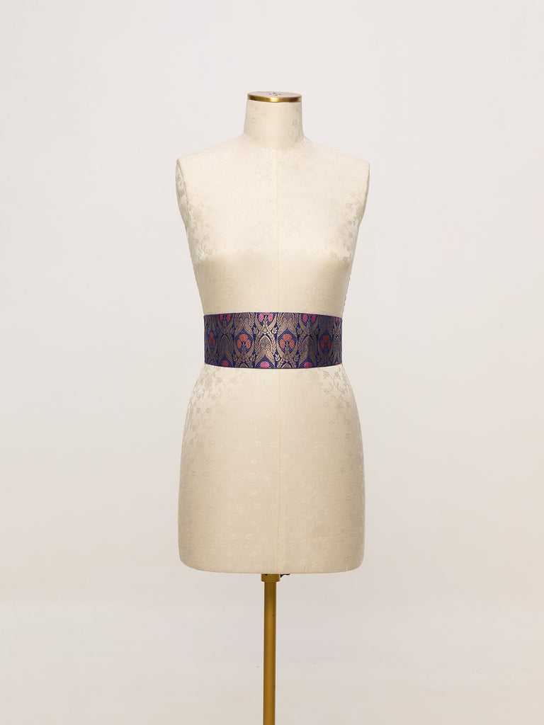 Handwoven Navy Blue Banarasi Belt