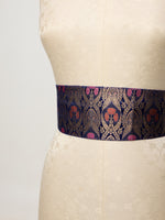 Handwoven Navy Blue Banarasi Belt