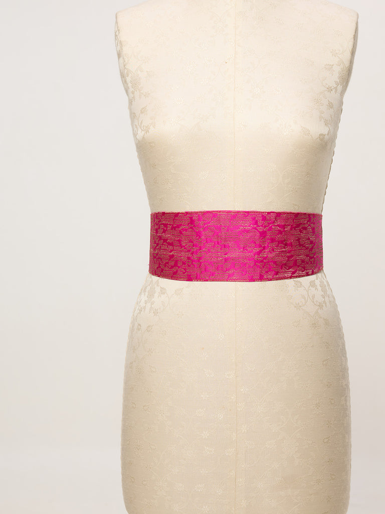 Handwoven Hot Pink Banarasi Belt