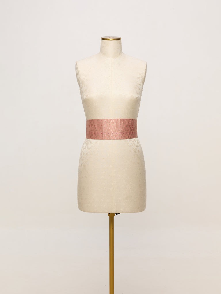 Handwoven Apricot Peach Banarasi Belt