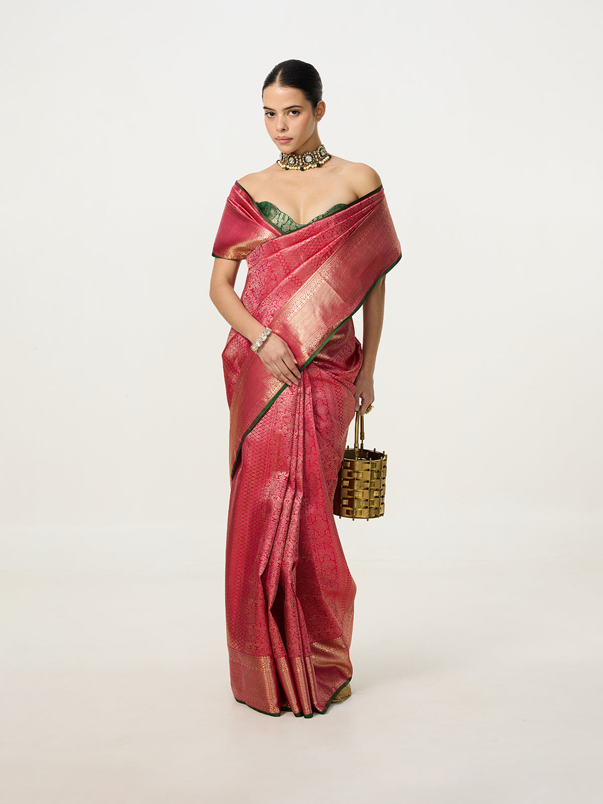 Handwoven Blush Pink Kanjivaram Saree