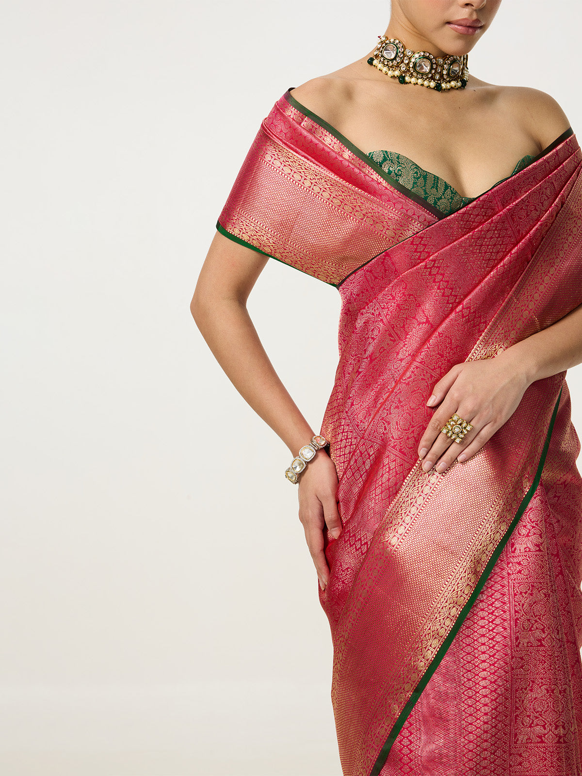 Handwoven Blush Pink Kanjivaram Saree
