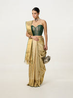 Handwoven Ivory-Gold Kanjivaram Saree
