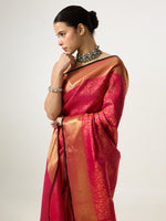 Handwoven Deep Pink Kanjivaram Saree