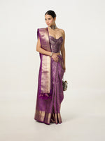 Handwoven Lilac Kanjivaram Saree
