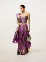 Handwoven Lilac Kanjivaram Saree