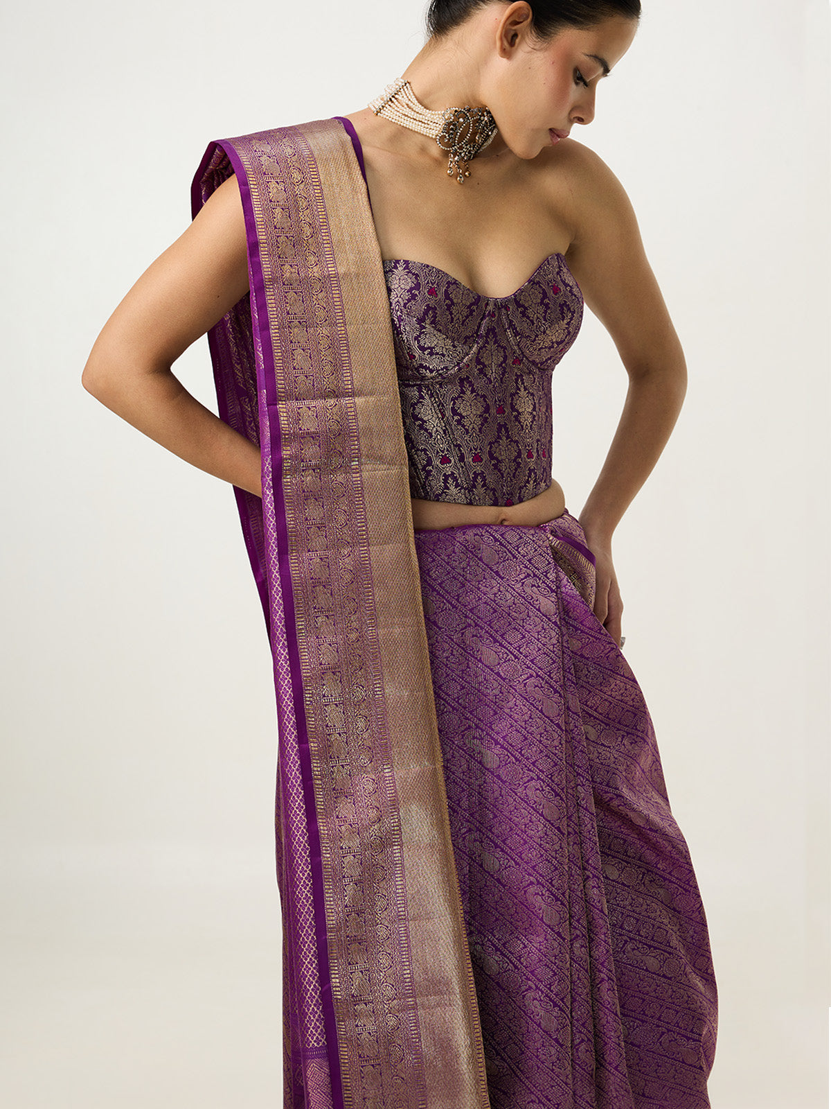 Handwoven Lilac Kanjivaram Saree