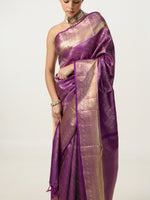 Handwoven Lilac Kanjivaram Saree