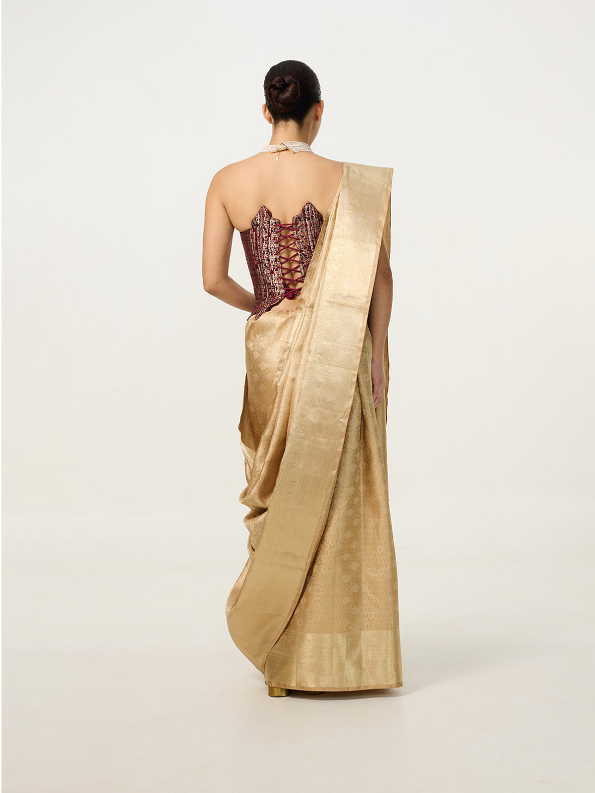 Handwoven Gold Kanjivaram Saree