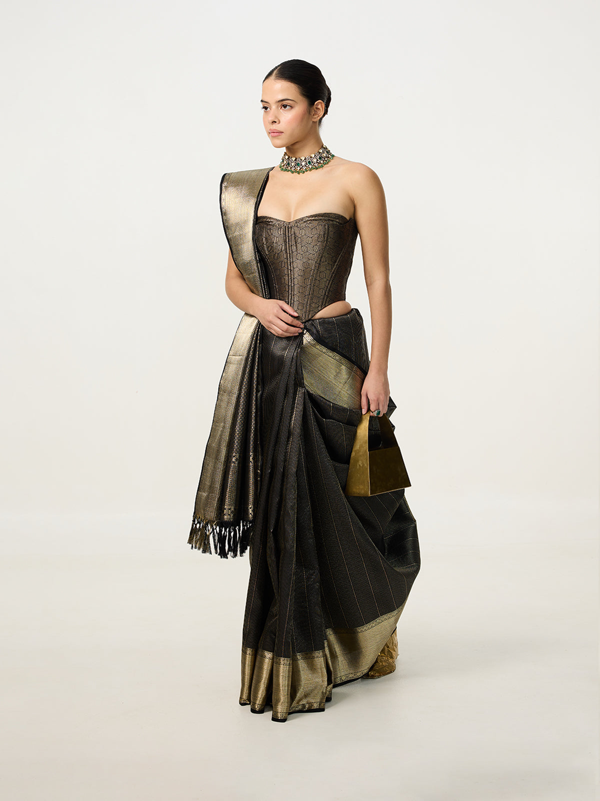 Handwoven Black Kanjivaram Saree