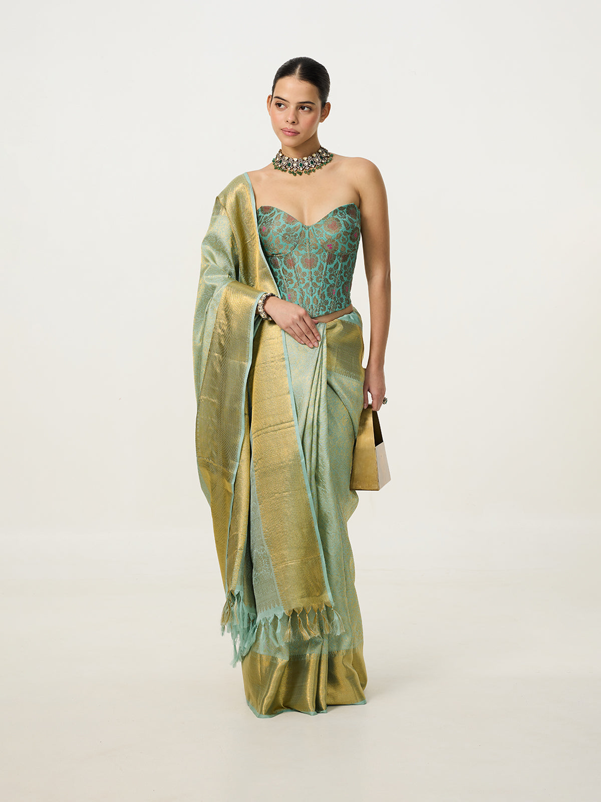 Handwoven Light Green Kanjivaram Saree