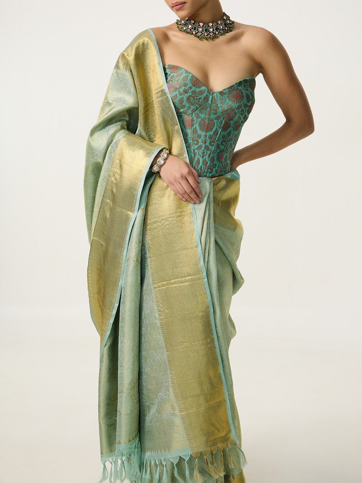 Handwoven Light Green Kanjivaram Saree