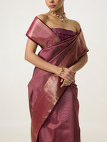Handwoven Lavendar Kanjivaram Saree
