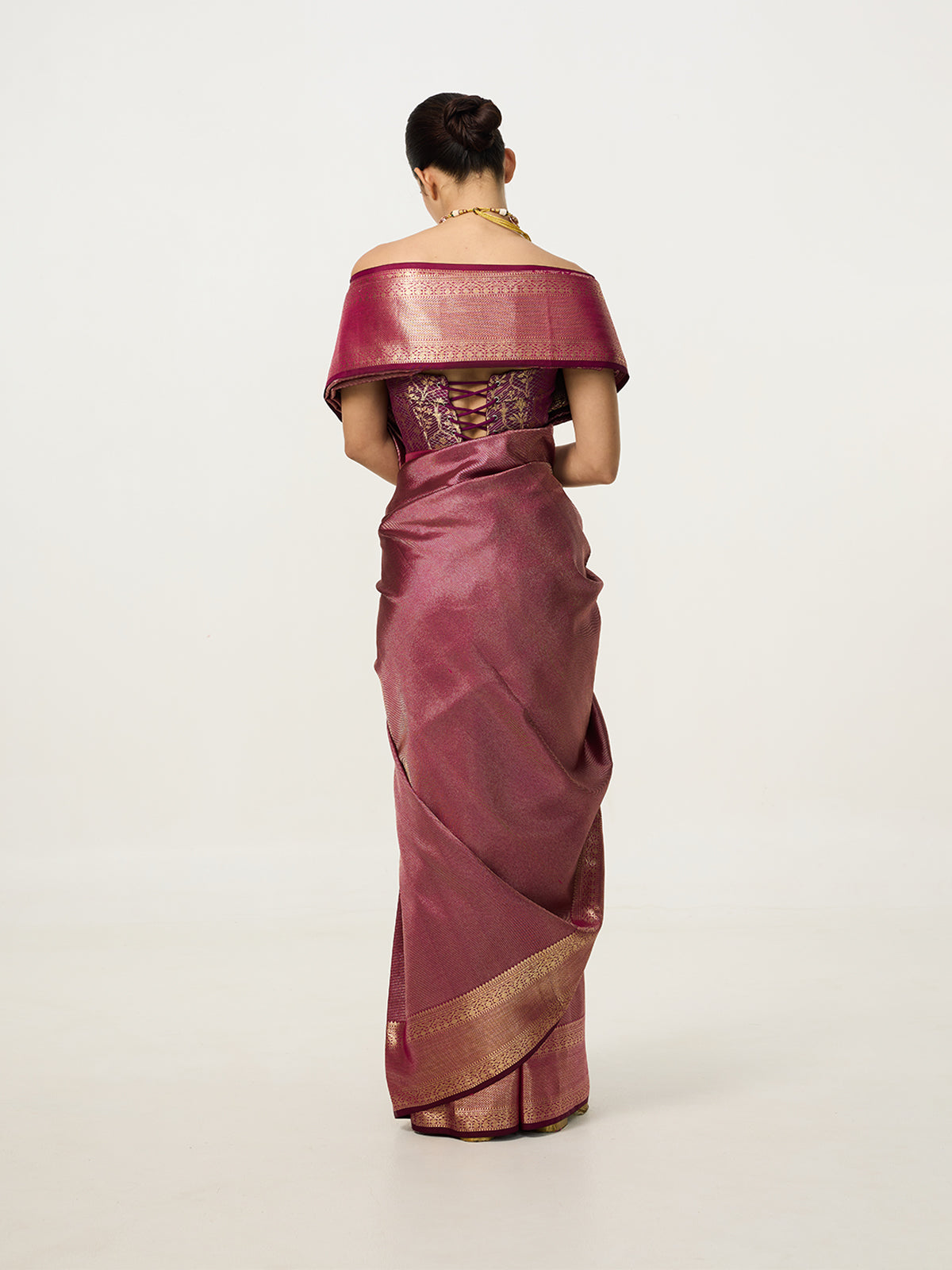 Handwoven Lavendar Kanjivaram Saree
