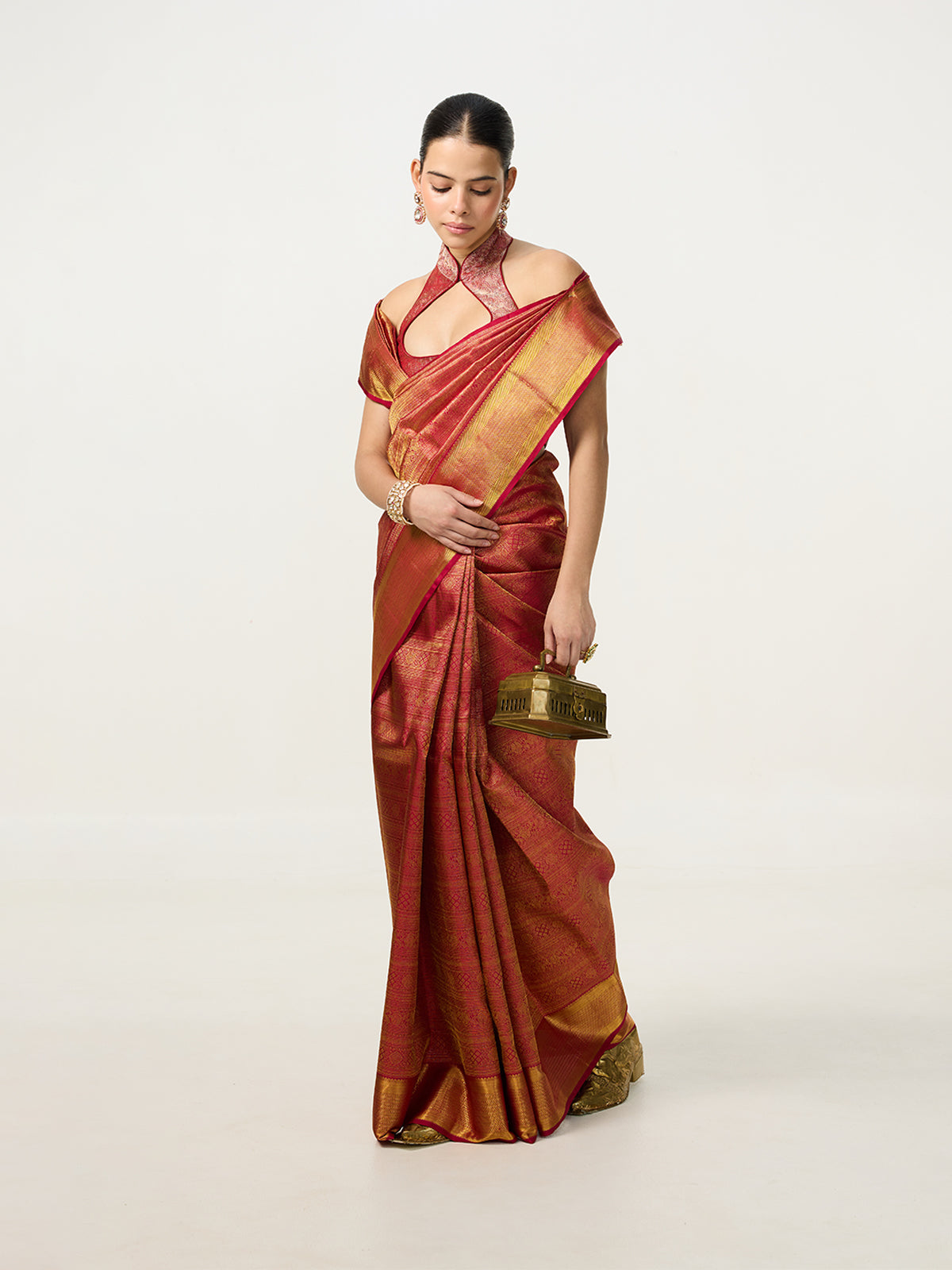 Handwoven Red Kanjivaram Saree