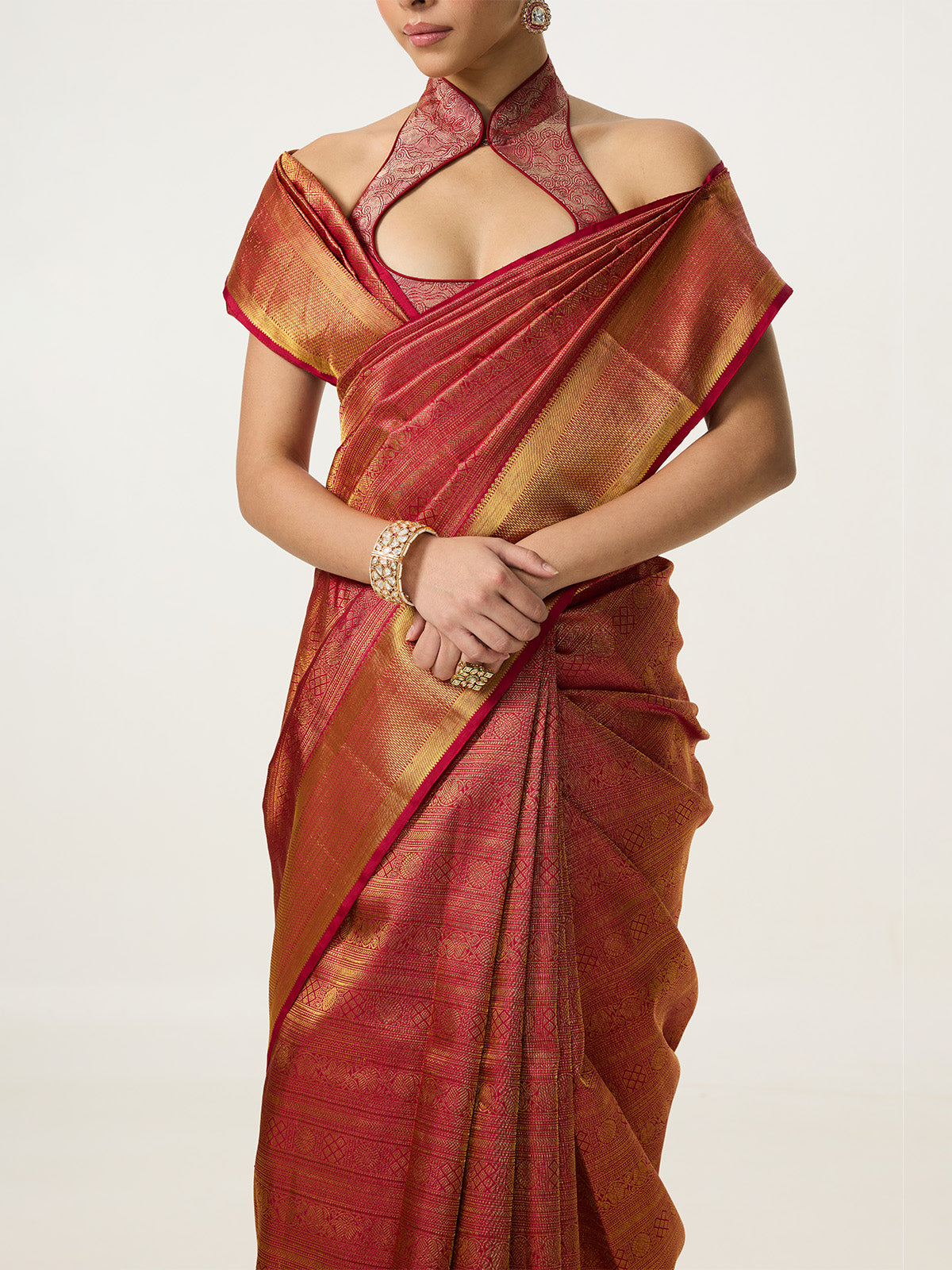 Handwoven Red Kanjivaram Saree