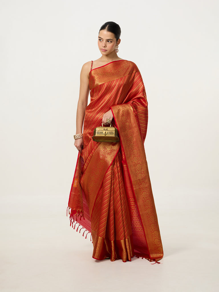 Handwoven Red Kanjivaram Saree