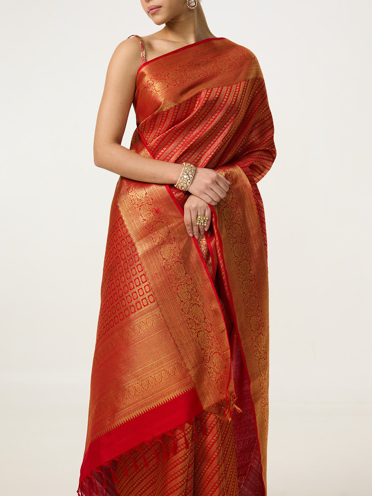 Handwoven Red Kanjivaram Saree