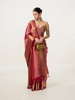 Handwoven Deep Pink Kanjivaram Saree