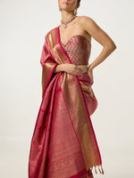 Handwoven Deep Pink Kanjivaram Saree