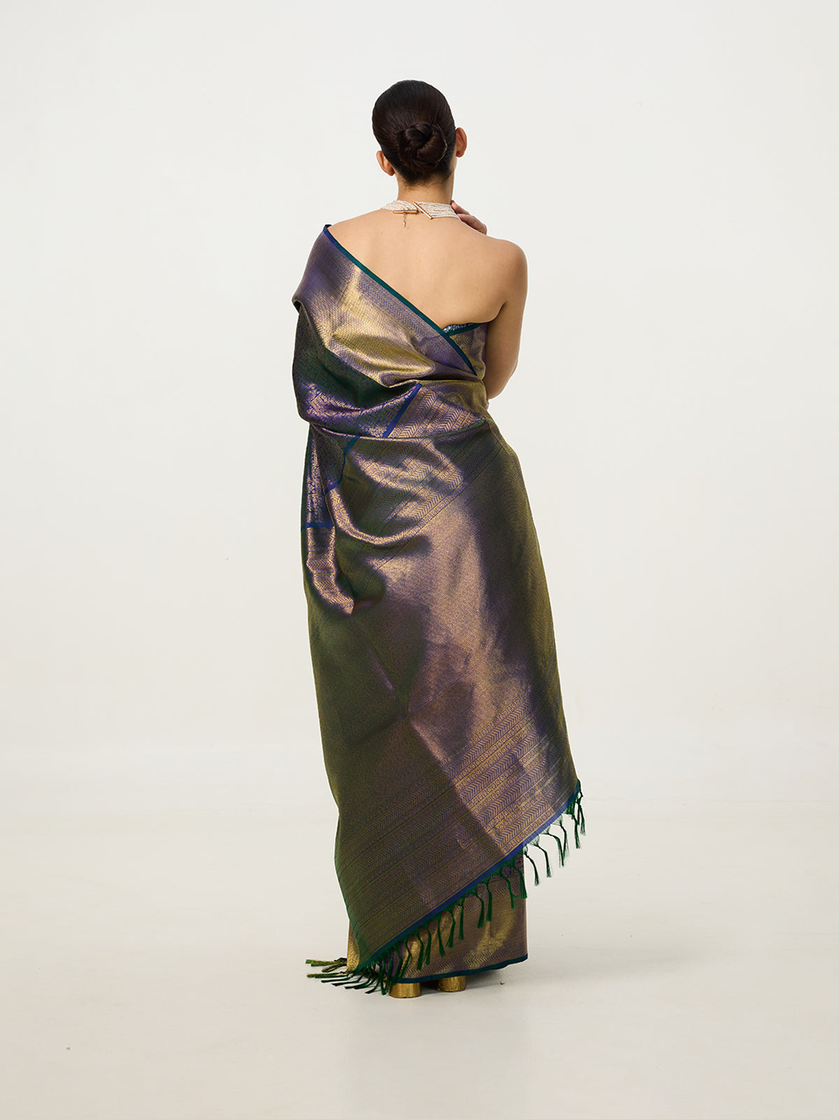 Handwoven Deep Blue Kanjivaram Saree